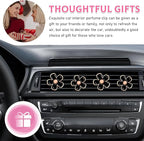 6PCS Car Air Vent Clip, Daisy Flower Auto Scents Air Freshener Clip with 6 Fragrance Piece, Decorative Auto Air Conditioning Clip for Women Girl, Universal Car Accessories (Black)