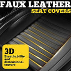LINGVIDO Front Car Seat Covers, Faux Nappa Leather, Airbag Compatible and Waterproof Protectors for Sedans SUVs, Breathable Anti-Slip Interior for Commuters and Rideshare, Black