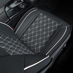 Car Seat Covers Full Set,Universal Fit for Most Cars,SUV,Sedans and Pick-up Trucks,Automotive Vehicle Faux Leather Cushion Covers for 5 Passenger Cars(Full Set,Black/White)