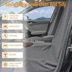 Towel Car Seat Covers - Super Absorbent Front Seat Protectors for Gym, Pets & Travel | Quick-Dry Towel Fabric | Universal Non-Slip Fit for Sedan, SUV, Truck (1 Pack Grey)