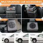 3 Gallons Car Trash Can with Lid, Car Trash Bag Bin Hanging Waterproof Automotive Garbage Cans Leak Proof Vehicle Can Grey