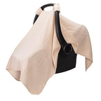 Comfy Cubs Baby Car Seat Cover - Soft, Breathable Bamboo Rayon and Muslin Cotton Blend - Lightweight Canopy for Sun, Bug, and Comfort Protection - Large Size Infant Seat Cover in Blush Design