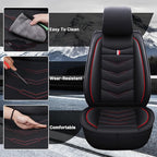 Car Seat Cover 2 Seats for Chevrolet Camaro 2000-2024, Durable Wear Resistant Waterproof Vehicle Cushion Covers, Breathable No Odor Premium Leather Vehicle Seat Cover.(Standard, Black Red)