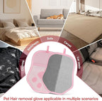 Pet Hair Removal Glove, Suitable for Removing Pet Hair From Clothing, Sofas, Carpets, and Car Seats, 2 Pcs With Hanging Hooks, Reusable Electrostatic Pet Hair Gloves, Size 9.8 x 7.87 x 0.5 in