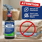 Heavy Duty Odor Eliminator Spray - 32 fl oz - Professional Strength Deodorizer for Pet, Food & Fire Odors - Non-Toxic, Fast-Acting & Residue-Free Formula - Multi-Surface Use