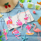 Demissle 24 Pcs Flamingo Air Freshener Flamingo Hanging Long Lasting Car Scented Tropical Automotive Air Fresheners for Rearview Mirror Birthday Beach Party Favor Accessories