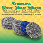 1.1 mm Orifice Foam Cannon Nozzle and Foam Maker Meshes Kit for Foam Cannon Replacement Thread Nozzle Tips and Mesh Filter, with Cleaning Tools, 3000PSI 2-Pack