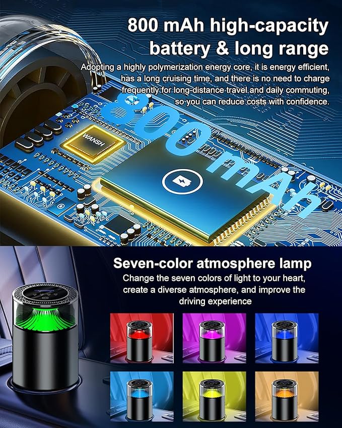 Car Air Freshener, Smart Car Air Freshener Diffuser, Auto On/Off Air Diffuser with Three Adjustable Modes, RGB Music Syncing Light, for Men,Father,Husband