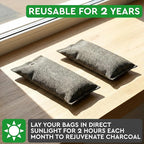 Activated Charcoal Shoe Odor Elimination Bags. Remove Strong Odors in Car, Closet, Basement. 6 Activated Charcoal Bags Odor Absorbers for Home. Bamboo Charcoals Air Purifying Bag Charcoals Deodorizer