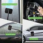 Car Windshield Cleaner Tool with Extendable Handle, Inside Auto Window Glass Cleaning Kit with 5 Washable Microfiber Pads, Streak-Free Defogger Wand for Deep Dashboards & SUVs