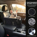 Center Console Dog Car Seats for Small Dogs Cats with Adjustable Safety Belt Multipurpose Pet Booster Seat for Car,Travel,Shopping,Camping with Your Furry Friends