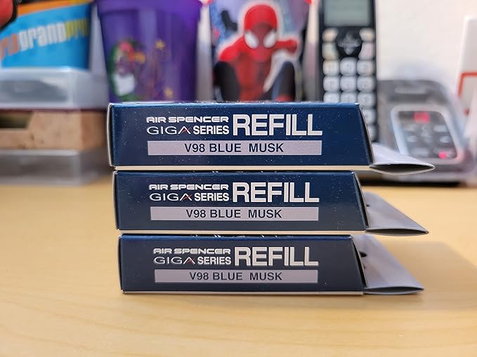 Air Spencer Giga Clip Stick REFILL 3 Boxes Blue Musk Scent, Designed for GIGA Sylpheed, Clip, Clipia II, Bijou, Cross, LuxDry, Rijoure Refill