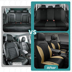 Skechers Car Seat Covers,GOGA Mat Oxford Cloth Seat Covers,Waterproof Car Seat Covers Front Seats,Automotive Universal Fit Seat Cover for Most Cars, Suvs, Trucks,Beige