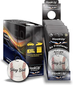 Baseball Car Air Freshener by HookUp - 25 Pack - Black Gold Scent (Extra Strong) | Unique Baseball Gift for Players, Coach, Fans | Hanging Car Accessory with Long Lasting Fresheners Smell