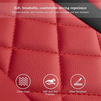 otoez Car Seat Covers Full Set, Red Leather Seat Cover 5 Seat Waterproof & Breathable Automotive Seat Cushion Protector Full Coverage for Cars Sedens Trucks SUVs Vans (Red)