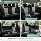 FH Group Car Seat Cover for Back Seat Premium 3D Air Mesh Gray Seat Cover Universal Fit Rear Seat Cover Split Bench Car Seat Protector for Dogs and Kids, Car Interior Accessories for SUV Sedan Van