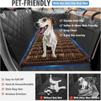 Backseat Dog Bed Non-Slip, Dog Bed for Car Back Seat Soft and Comfortable, Back Seat Pet Bed Mat for Travel, Pet Car Blanket for Backseat Extender and Seat Covers Brown (51”X 23.5”)
