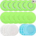Mudder 20 Pieces Car Orbital Buffer Polisher Pad Bonnet Microfiber Max Bonnet Polishing Buffing Pad Cover(Fluorescent Green,5-6 Inches)