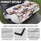 Biyejit Golf Cart Seat Covers with 4 Pockets Golf Cart Seat Towel Blanket Fits 2-Seat Golf Carts, Golf Cart Accessories