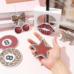 Trendy Red Leopard Car Air Fresheners - 12Pcs Retro Preppy Cheetah Lucky 8 Ball Stars Freshener Hanging Ornaments for Women, Interior Air Refresh Decoration for Car Mirror Birthday Gifts Home