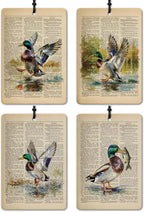 Vintage Mallard Duck Car Air Freshener 4 Pcs, Gifts for Duck Lovers, Rustic Wildlife Waterfowl Hanging Air Freshener for Cars Closet Drawer Books, Retro Car Accessories for Women,XP040-GLCY