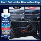 Plastic Trim Restorer – Long Lasting UV Protection Restores Like New, Prevents Fading & Cracking – Easy Application with Applicator for Car Interior & Exterior Bumpers, Vinyl, Rubber – 5oz/150ml