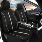 Breathable Premium Car Seat Covers Front Set，3D Air-Mesh Seat Covers for Cars，Comfortable Safety Airbag Compatible，Universal for Most Cars Sedan Truck SUV(Black/Beige)
