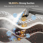 Uwant Carpet Cleaner Machine with Steam&Hot&Cold Water System 18Kpa Powerful Suction Upholstery Cleaner Machine with Pet Pro Cleaner for Pets, Carpet Steam Cleaner with Specialty Tools for Cars