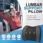 Memory Foam Lumbar Support Cushion Relieves Lower Back Pain Car Seat Office Chair and Wheelchair Back Pillow with Breathable 4D Mesh Black