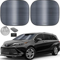 Autoamerics 2-Piece Windshield Sun Shade - Metallic Gray Foldable Car Front Window Sunshade for Most Cars SUV Truck Heat Blocker Visor Protector Blocks Max UV Rays and Keeps Your Vehicle Cool - Large