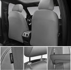 CAR PASS 3D Foam PU Leather Car Seat Covers, Universal Seat Covers Full Sets for Trucks SUV Sedan Automotive Seat Covers Armrest Airbag Compatible Waterproof Comfortable Faux Nappa Leather All Gray