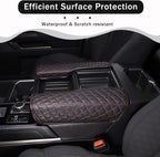 2PCS Center Console Armrest Cover for Toyot@ Tundra 2022-2025 /Sequoia 2023-2025 Accessories, Leather Front Seat Armrest Box Cushion Protector Waterproof Anti-Scratch (Left-Hand Drive)