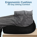5 STARS UNITED Seat Cushion - Memory Foam Chair Cushion for Tailbone Pain Relief - Ergonomic Support for Coccyx, Sciatica & Butt - Office, Desk & Gaming Chair, Car Seat, Wheelchair, Black Suede