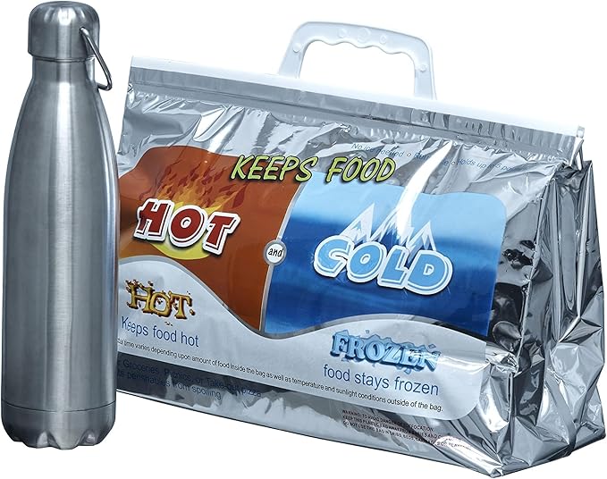 Superio Hot and Cold Insulated Bags for Food Delivery, Grocery Shopping Bags, Food Storage for Hot and Frozen Food for Travel, Disposable Cooler Bag, Reinforced Thermal Lunch Bag (3, 13"x5.5"x8.5")