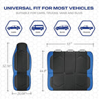 Skechers Memory Foam Car Seat Covers, Leather High Back Seat Covers Quilting Design,Waterproof Sports Car Seat Covers Full Sets,Airbag Compatible, Universal Fit for Most Cars, SUVs,Trucks,Blue