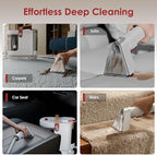 Portable Upholstery and Carpet Cleaner Machine, 15Kpa Spot Cleaner Deep Cleans Pet Stains, Couch Cleaner with 3 Tools and Self-Cleaning System for Area Rugs, Furniture, Stair, Car, Red