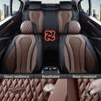 Coverado Car Seat Covers, Seat Covers Full Set, Coffee Car Seat Cover, Auto Seat Covers Front Seats Rear Seat Cover, Luxury Car Seat Cushion,Leather Seat Cover Seat Protector Universal Fit Most Cars