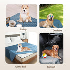 gogobunny 100% Double Sided Waterproof Dog Blanket Soft Pet Bed Cover Reversible Protect Furniture Couch Sofa Car for Puppy Cat Kids (Dark Blue/Light Blue, 30x80 Inch (Pack of 1))