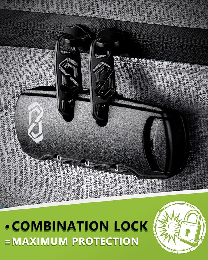 OZCHIN Large Smell Proof Bag with Combination Lock Odor Proof Lock Box Travel Storage Case Activated Charcoal Bag Great Christmas Gift