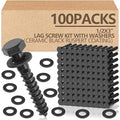 Tandefio 100 Pack 1/2''x 3'' Ceramic Black Lag Screw Kit with Washers Hex Lag Bolts Wood Screws Heavy Duty Hot Dip Galvanized Double Layer for Wood Decks Fences