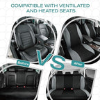 Skechers Car Seat Covers,Leather Seat Covers with GOGA Mat Technology,Waterproof Car Seat Covers Full Sets,Airbag Compatible,Comfort Universal Fit for Most Cars,Vans,Trucks,SUVs,Grey