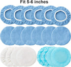 20 Pieces Car Orbital Buffer Polisher Pad Bonnet Microfiber Max Bonnet Polishing Buffing Pad Cover(5-6 Inches)