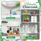 4 Pack Bamboo Charcoal Air Purifier Bags 200 Grams Each - Activated Charcoal Odor Absorber for Car, Pets & Closet - Natural Freshener for Home, Eco-Friendly & Reusable Charcoal Bags (Fresh Colors)