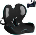 Memory Foam Seat Cushion with Lumbar Support Pillow,Office Chair Cushion,Ergonomic Car Seat Cushion,Designed for Tailbone,Sciatica, Lower Back Pain Relief,for Office,Car,Truck,Desk Chair