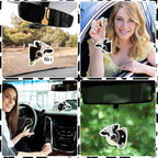 8 Pack Car Air Freshener Cattle Print Funny Cute Hanging Decorations Gift for Women Men, White Tea, Wild Bluebell, Vanilla, Ocean Scents, Black