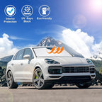 Windshield Sun Shade Custom Fit for 2019-2024 2025 Porsche Cayenne Accessories Foldable Sunshade Sun Blocker Protect Car from Sun Rays & Heat Damage Keep Car Cooler