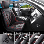 Front Seat Covers Fit for Toyota Corolla Cross 2021-2025,2026, Car Seat Covers Front Seats, Breathable Faux Leather Automotive Seat Covers Front Pair Anti-Slip Seat Cover(Black&Red, Front)