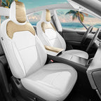 Seat Cover for Tesla Model Y Juniper 2025 2026 Crocodile White Custom Seat Cover for Tesla Model Y Full Set (Crocodile White-25-26)
