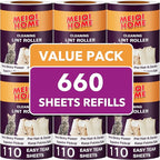 Extra Sticky Lint Roller Refills Only, 660 Easy-Tear Sheets for 3.9"-4" Lint Rollers with 1.5" Inner Diameter - Superior Cleanliness for Clothes