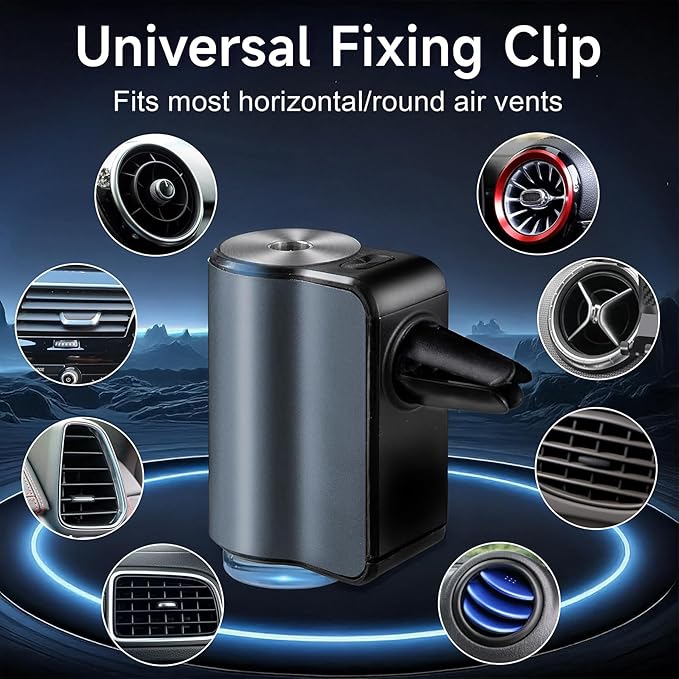 Smart Car Air Freshener Diffuser,Car Aroma Diffuser Air Freshener Spray Automatic with 6PCS Cologne Aromatherapy Oil (Grey 3PCS)